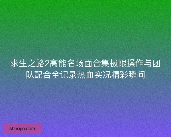 求生之路2高能名场面合集极限操作与团队配合全记录热血实况精彩瞬间
