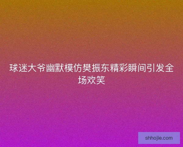 球迷大爷幽默模仿樊振东精彩瞬间引发全场欢笑