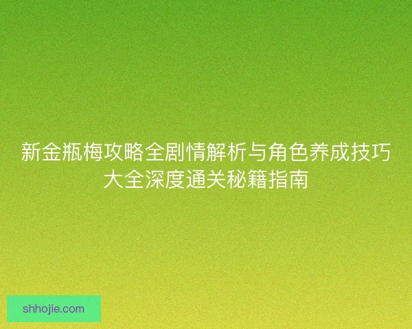 新金瓶梅攻略全剧情解析与角色养成技巧大全深度通关秘籍指南 新金瓶梅攻略全剧情解析与角色养成技巧大全深度通关秘籍指南