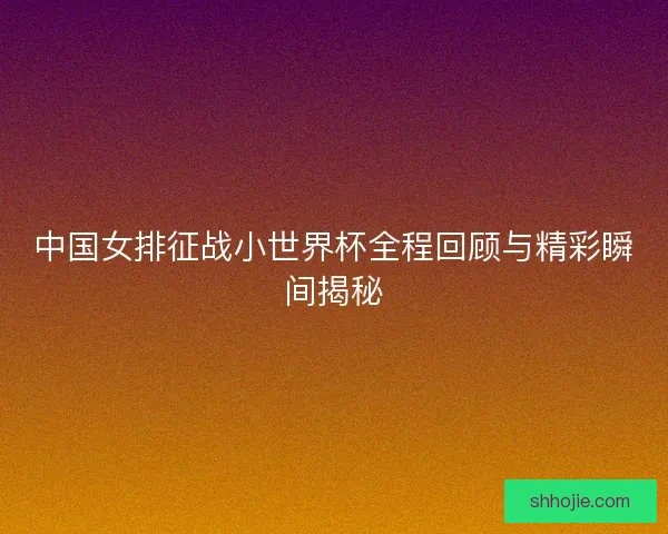 中国女排征战小世界杯全程回顾与精彩瞬间揭秘