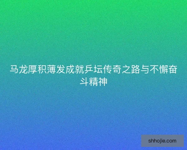 马龙厚积薄发成就乒坛传奇之路与不懈奋斗精神 马龙厚积薄发成就乒坛传奇之路与不懈奋斗精神